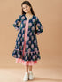 Girls Striped A-Line Midi Cottonâ Dress